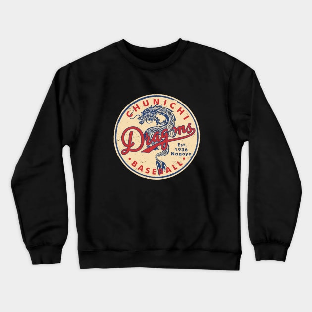 Vintage Chunichi Dragons 1 by Buck Tee Crewneck Sweatshirt by Buck Tee